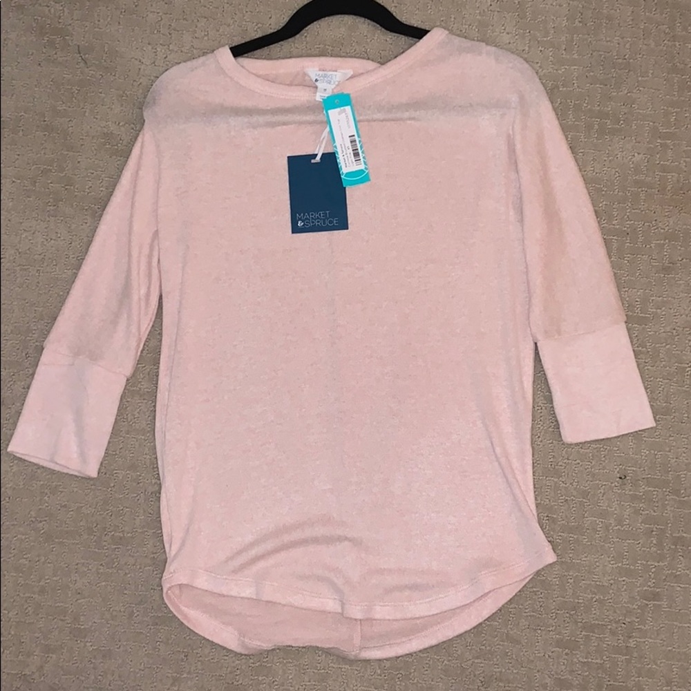 Corinna Brushed Dolman Knit Top Light Pink